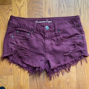 Burgundy American Eagle size 0 shorts